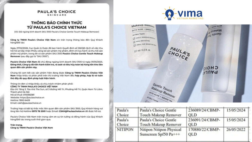 Sản phẩm Paula's Choice bị thu hồi
