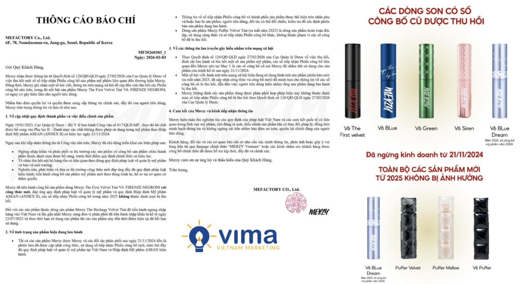 Sản phẩm Merzy bị thu hồi