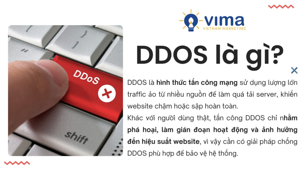 DDOS là tấn công làm quá tải server bằng traffic ảo gây sập website