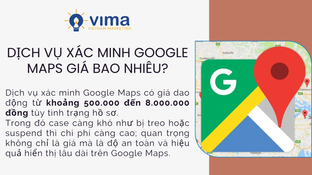 Chi phí xác minh Google Maps phụ thuộc vào độ khó hồ sơ và mức độ xử lý cần thiết.