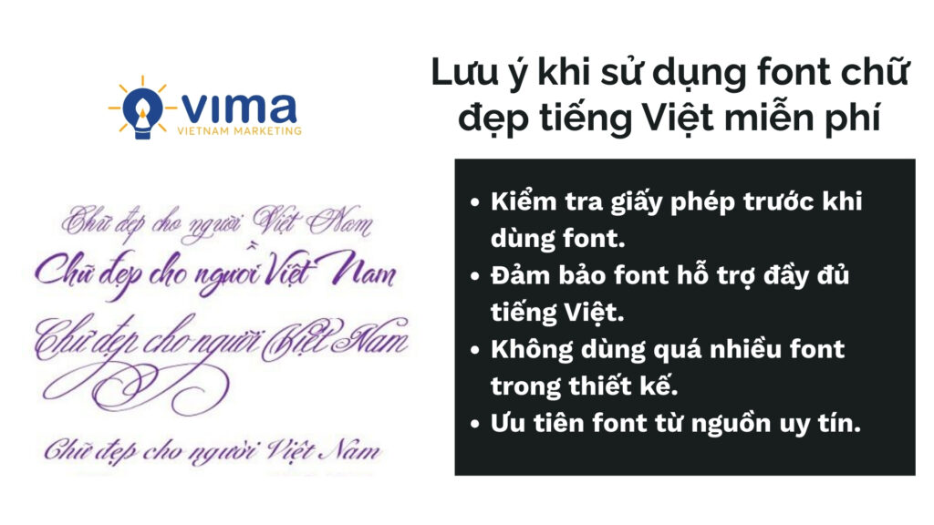 Lưu ý quan trọng giúp sử dụng font đúng cách, tránh lỗi hiển thị và vi phạm bản quyền.