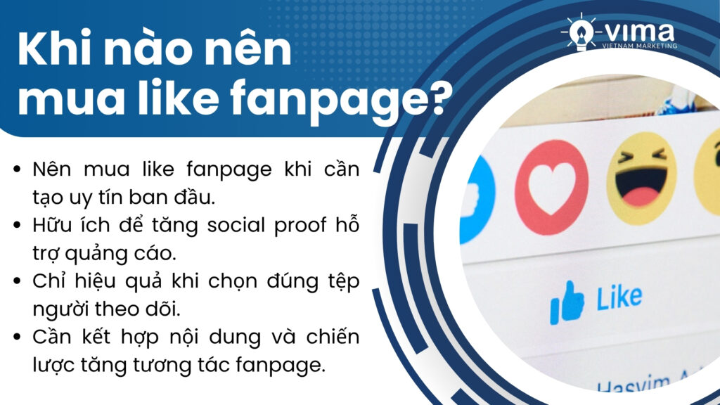 Tăng like fanpage đúng thời điểm giúp xây dựng uy tín ban đầu hiệu quả.