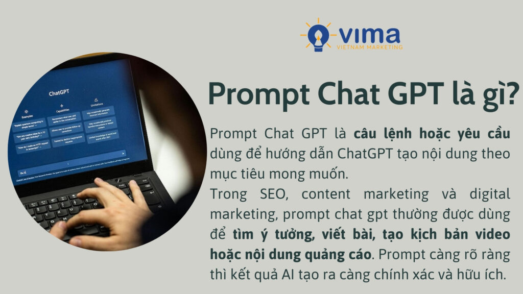 Prompt Chat GPT là câu lệnh giúp AI tạo nội dung theo yêu cầu.