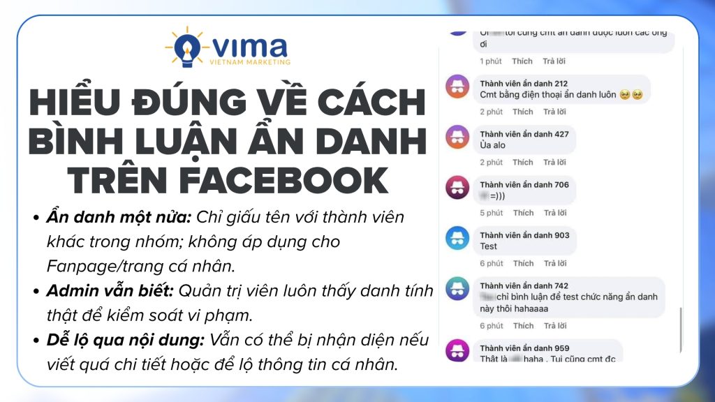 Cách bình luận ẩn danh chỉ giấu tên với thành viên, Admin vẫn biết rõ danh tính của bạn.