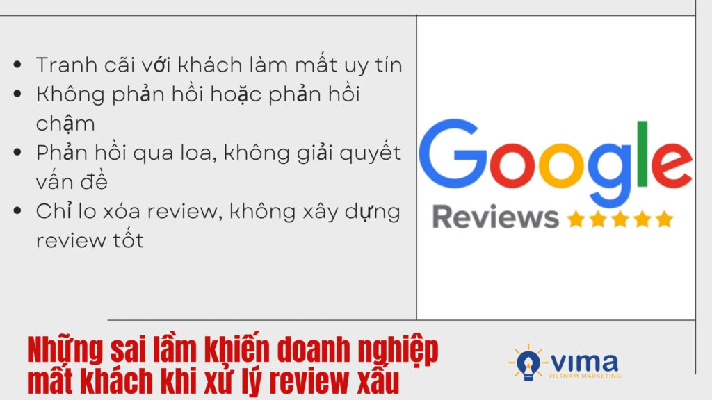 Xử lý review sai cách khiến doanh nghiệp mất uy tín, tụt khách và giảm chuyển đổi.
