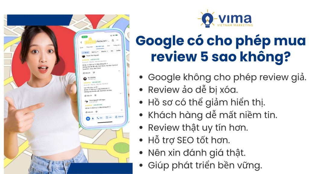 Mua review ảo dễ bị phạt, còn review thật giúp tăng uy tín bền vững.