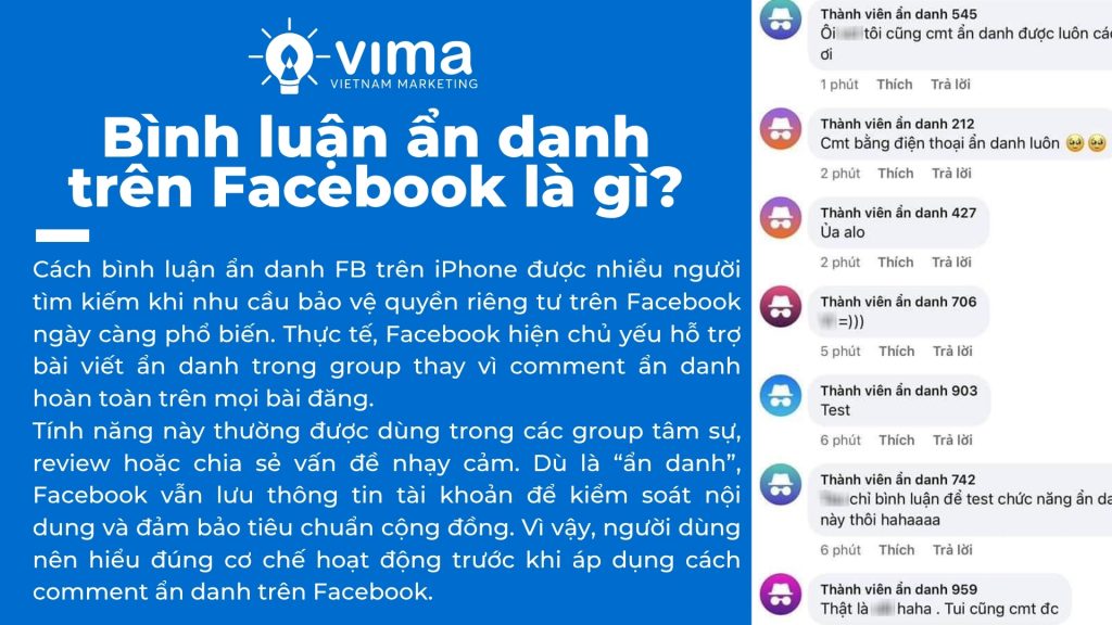 Tính năng bình luận ẩn danh giúp người dùng chia sẻ nội dung riêng tư mà không hiển thị danh tính cá nhân