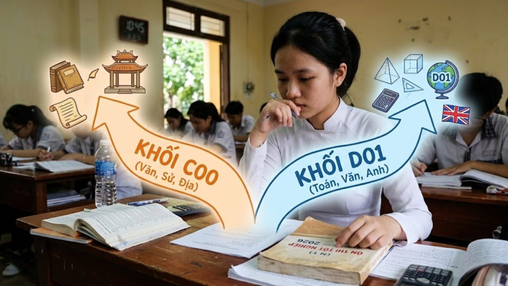 Khối C00 mạnh về tư duy thấu cảm, trong khi D01 ưu thế về logic và hội nhập