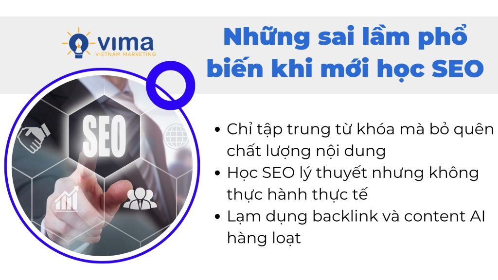 Sai lầm khi học SEO dễ khiến website khó lên top và giảm hiệu quả lâu dài