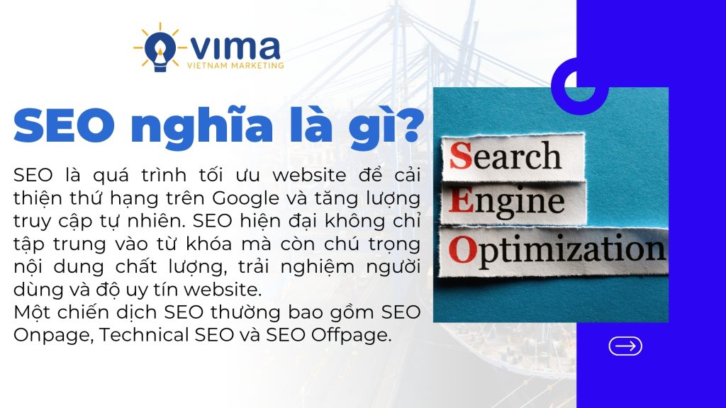 seo nghĩa là gì? SEO giúp website tăng thứ hạng Google, thu hút traffic tự nhiên và nâng cao uy tín thương hiệu