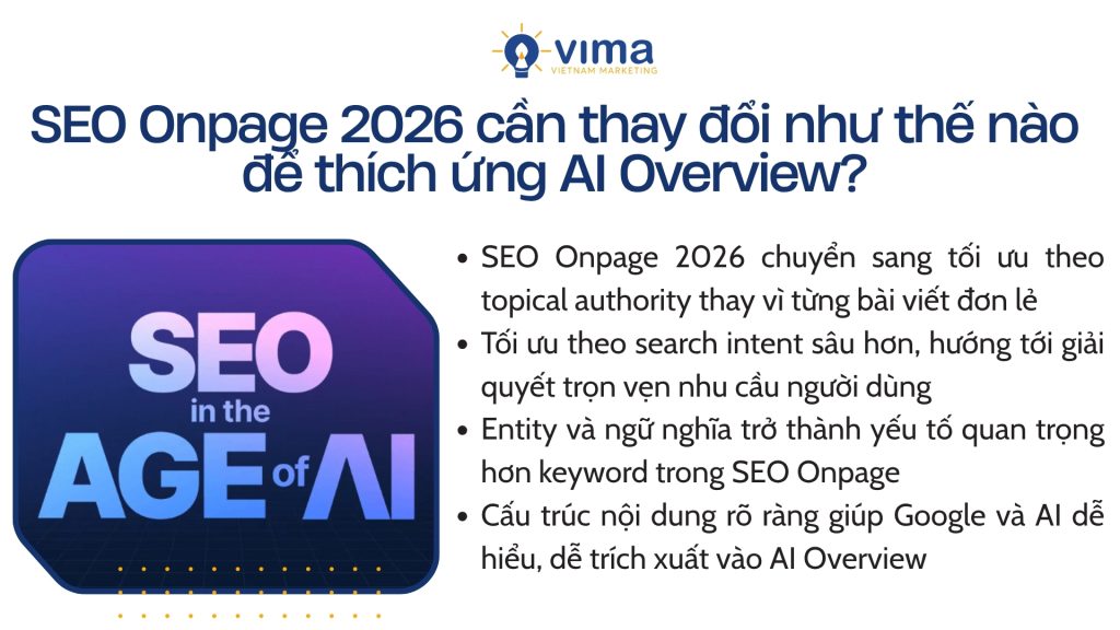 seo on page là gì? SEO Onpage 2026 tập trung ngữ nghĩa, entity, intent và cấu trúc nội dung rõ ràng hơn