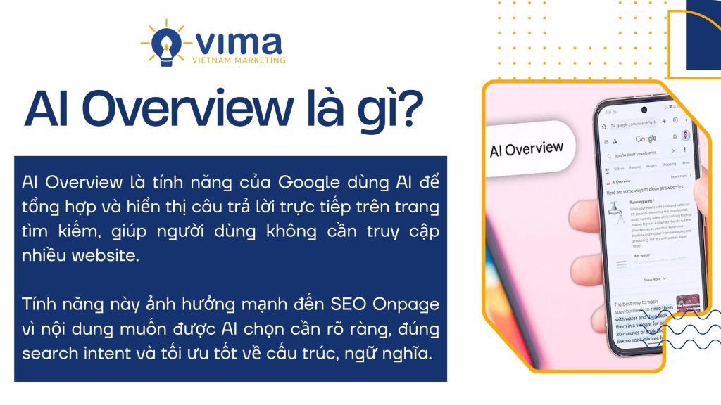 AI Overview tổng hợp nội dung bằng AI hiển thị trực tiếp trên Google tìm kiếm