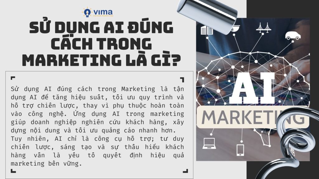 Sử dụng AI đúng cách trong Marketing giúp tăng hiệu suất, tối ưu chiến lược hiệu quả.