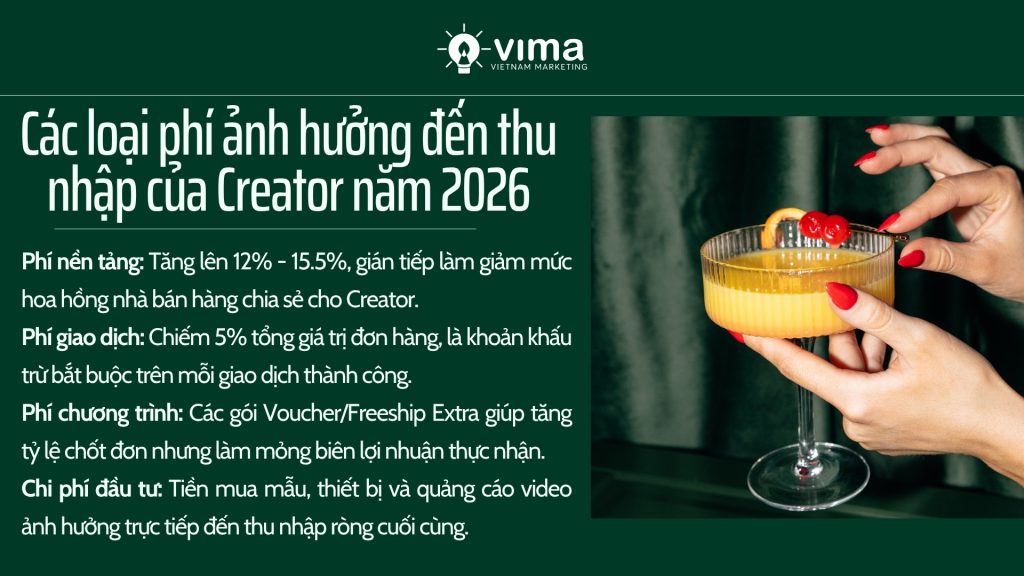 Thu nhập Tiktok giảm do phí sàn tăng cao, phí giao dịch cố định và chi phí đầu tư mẫu.