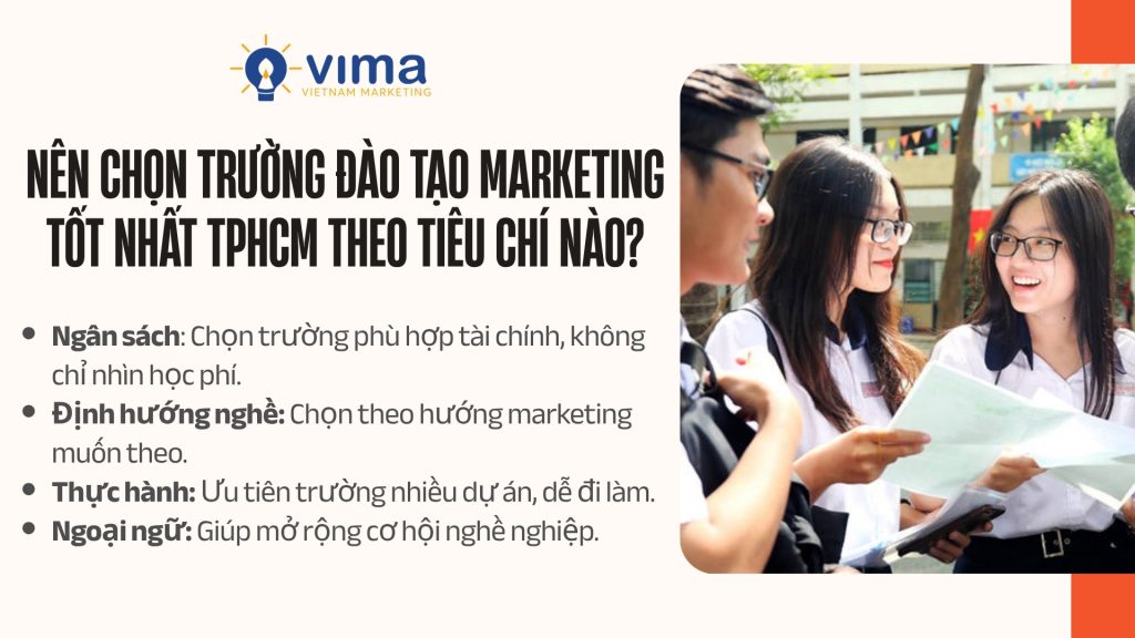 Chọn trường marketing phù hợp ngân sách, định hướng nghề, thực hành và khả năng ngoại ngữ