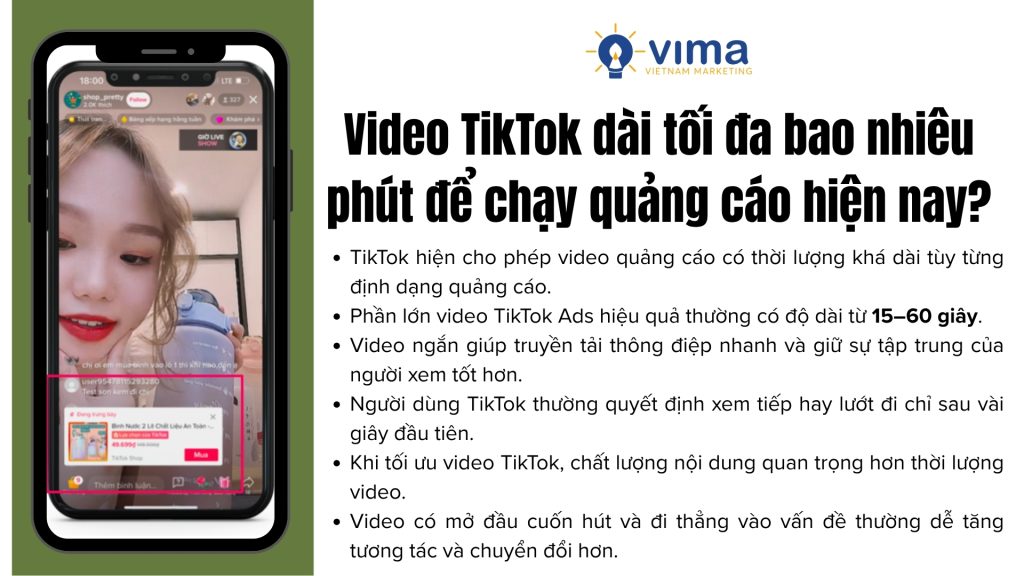 video tiktok dài tối đa bao nhiêu phút? Video TikTok Ads hiệu quả thường nằm ở nội dung cuốn hút thay vì thời lượng quá dài