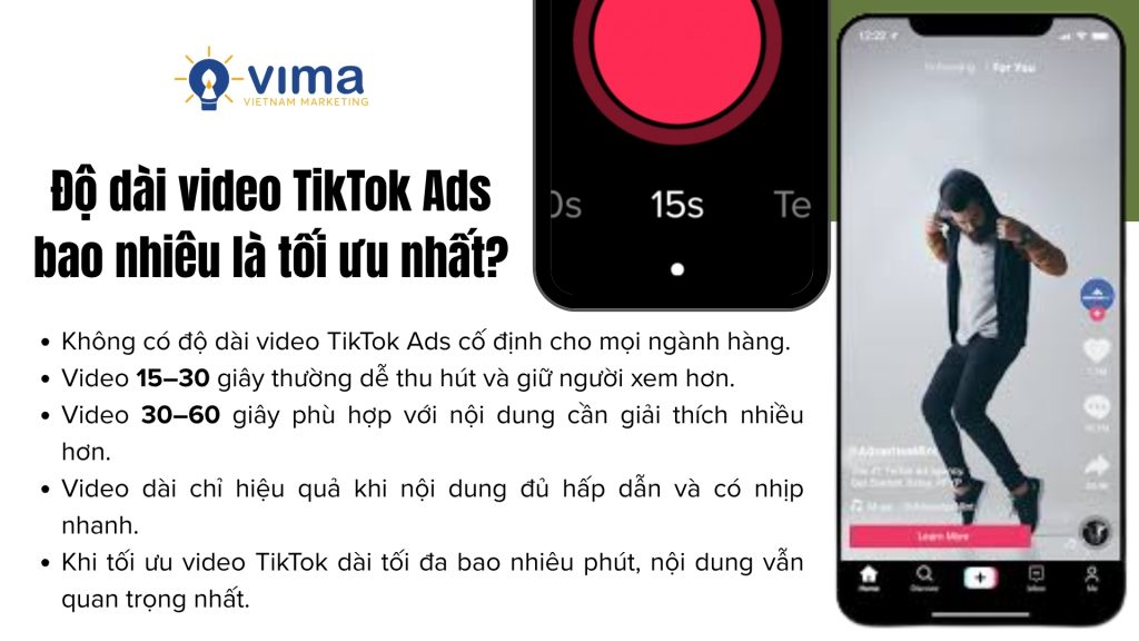 video tiktok dài tối đa bao nhiêu phút? Độ dài video TikTok Ads hiệu quả phụ thuộc vào nội dung và hành vi người xem