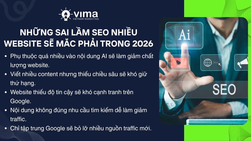 Website thiếu nội dung chất lượng và độ tin cậy sẽ khó giữ traffic trong năm 2026